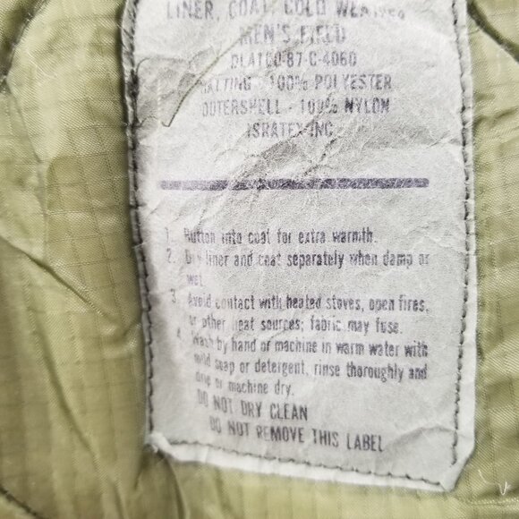VTG US Army M65 Jacket Mens Woodland Camo Cold Weather Field Liner Coat Sz M - Picture 10 of 12